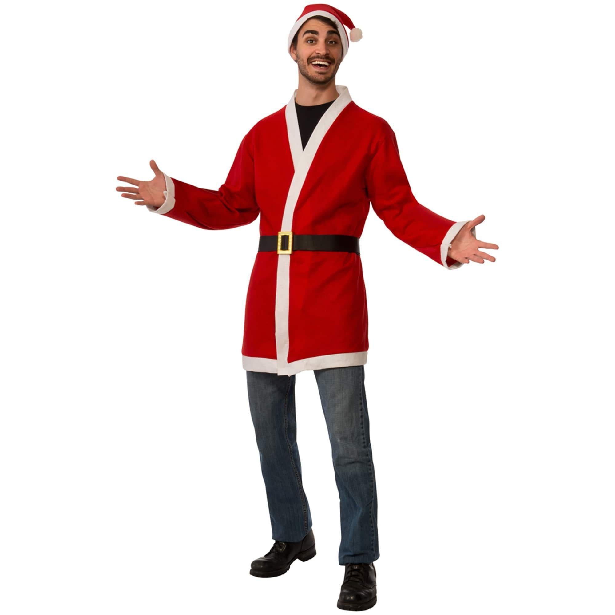 Men's Casual Santa Claus Jacket and Hat Set