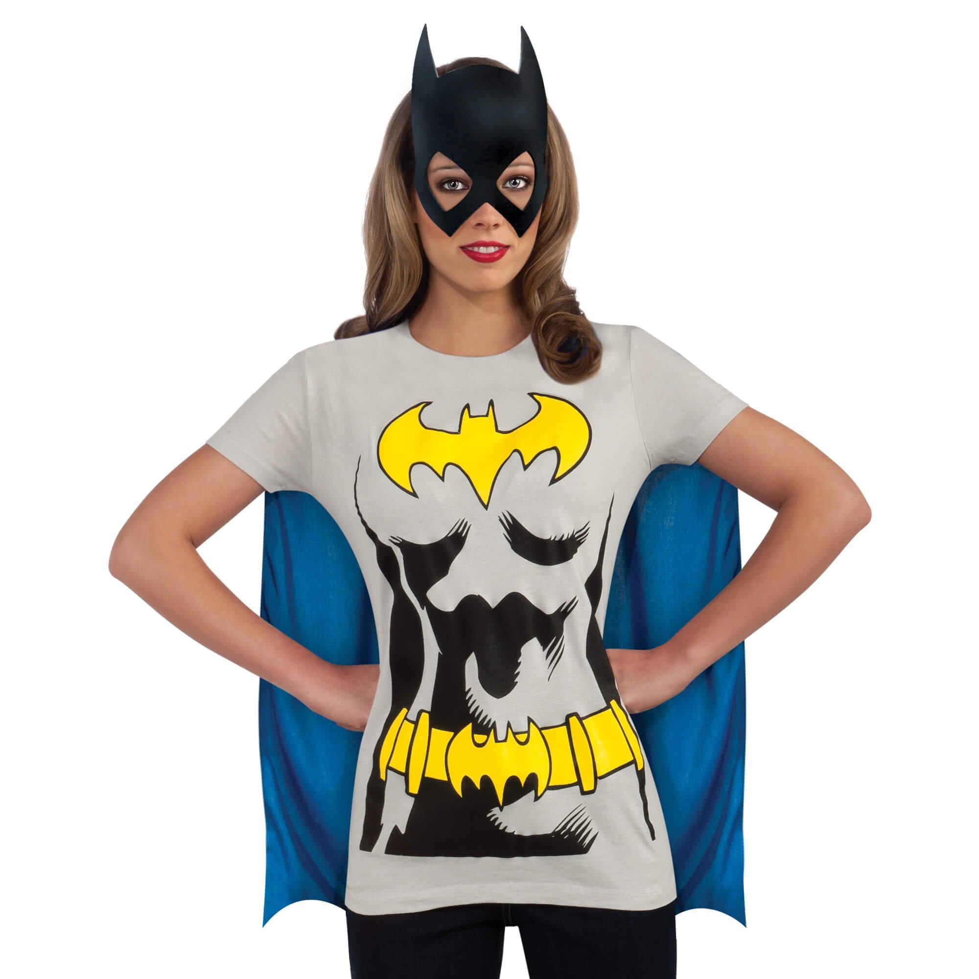 Women's DC Comics Batgirl T-Shirt, Cape and Mask Set