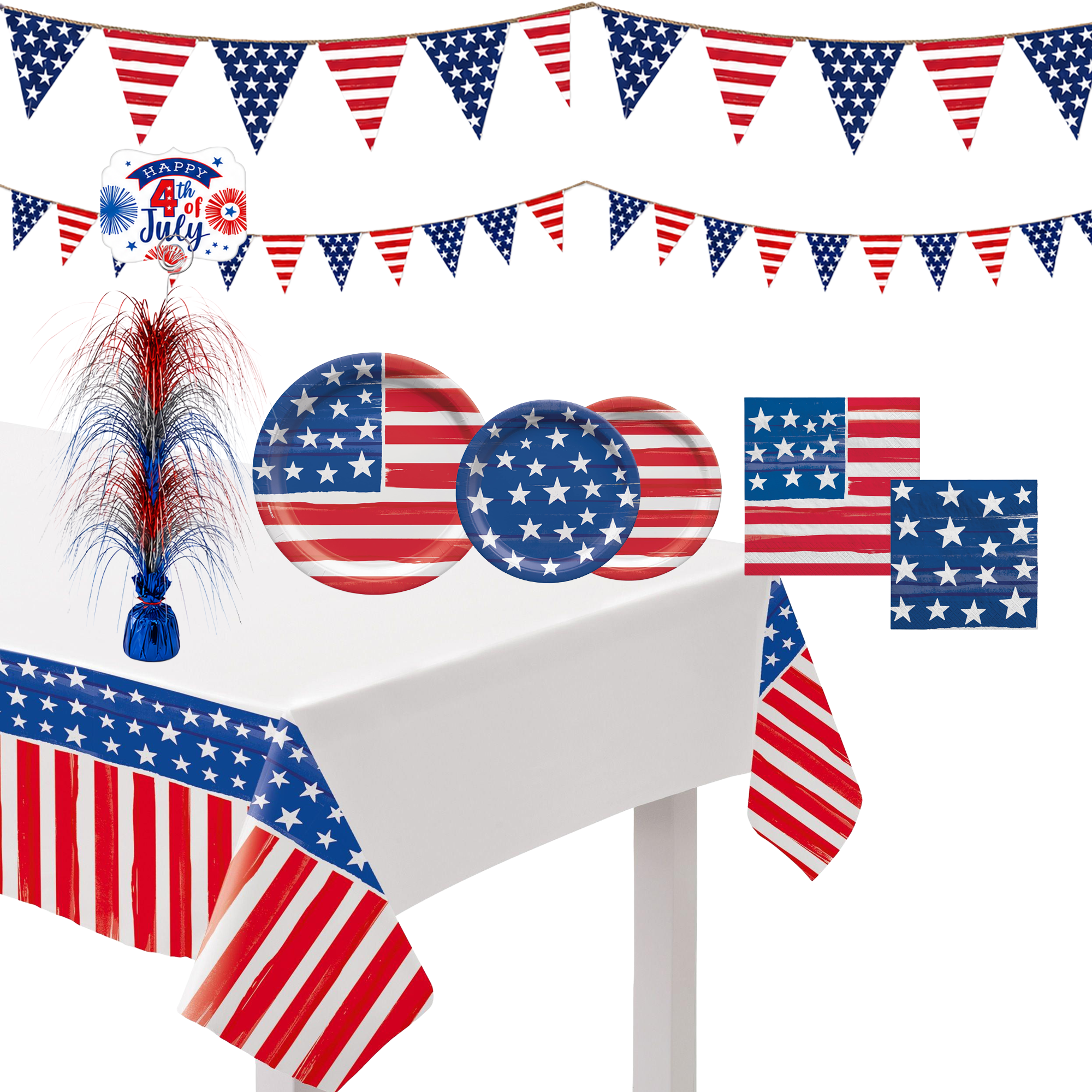 Painted Patriotic Party Kit for 16 Guests