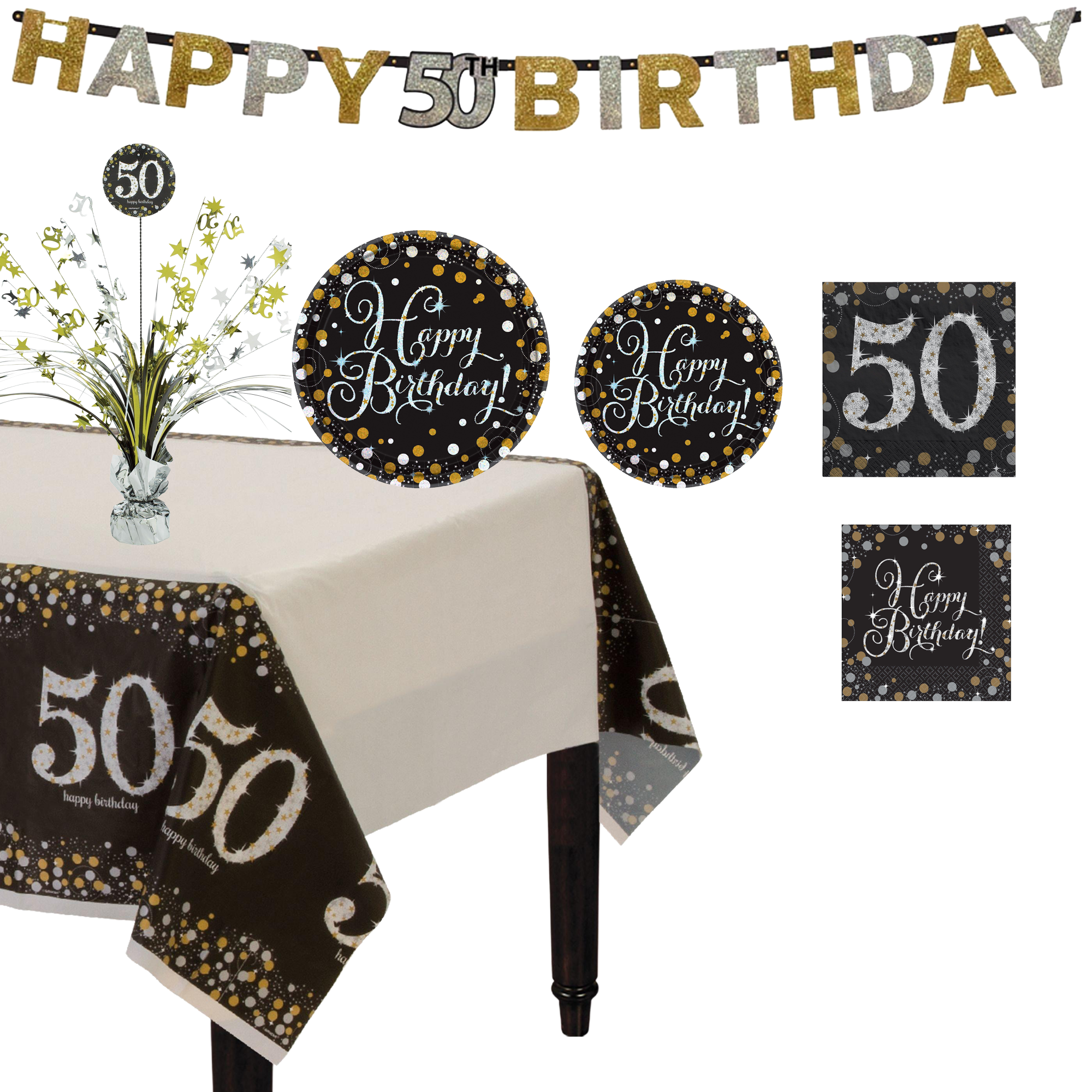 Sparkling Celebration 50th Birthday Party Supplies Kit