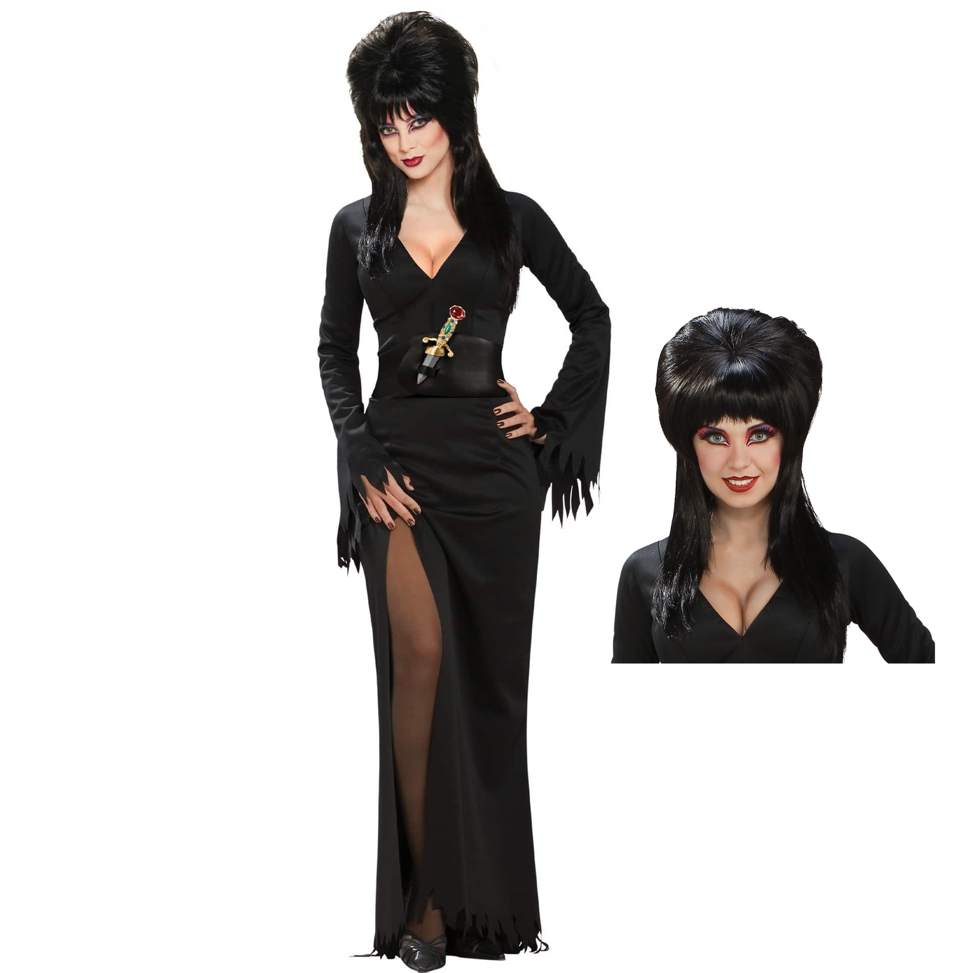 Women's Elvira Mistress of the Dark Costume & Wig