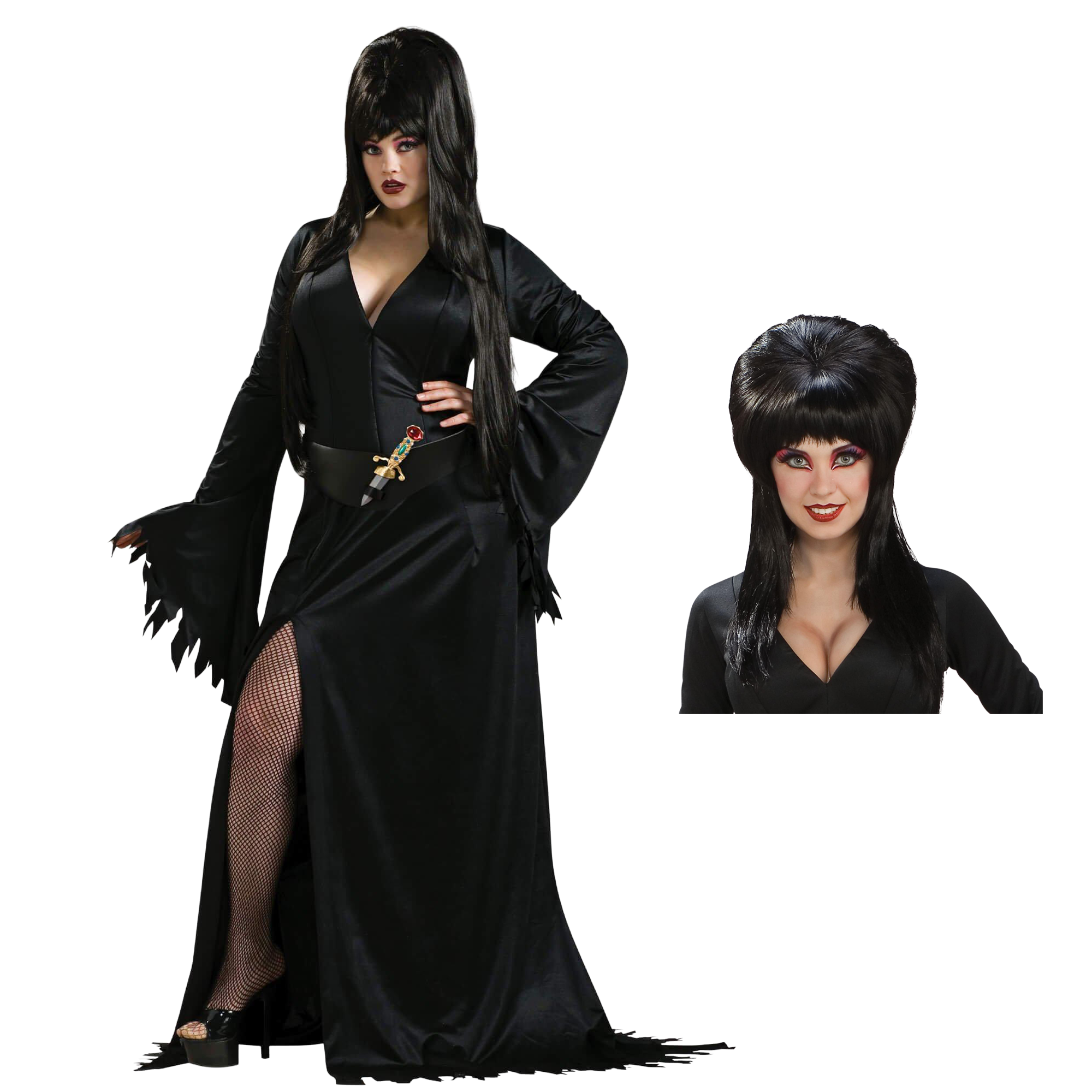 Women's Plus Size Elvira Mistress of the Dark Costume Set